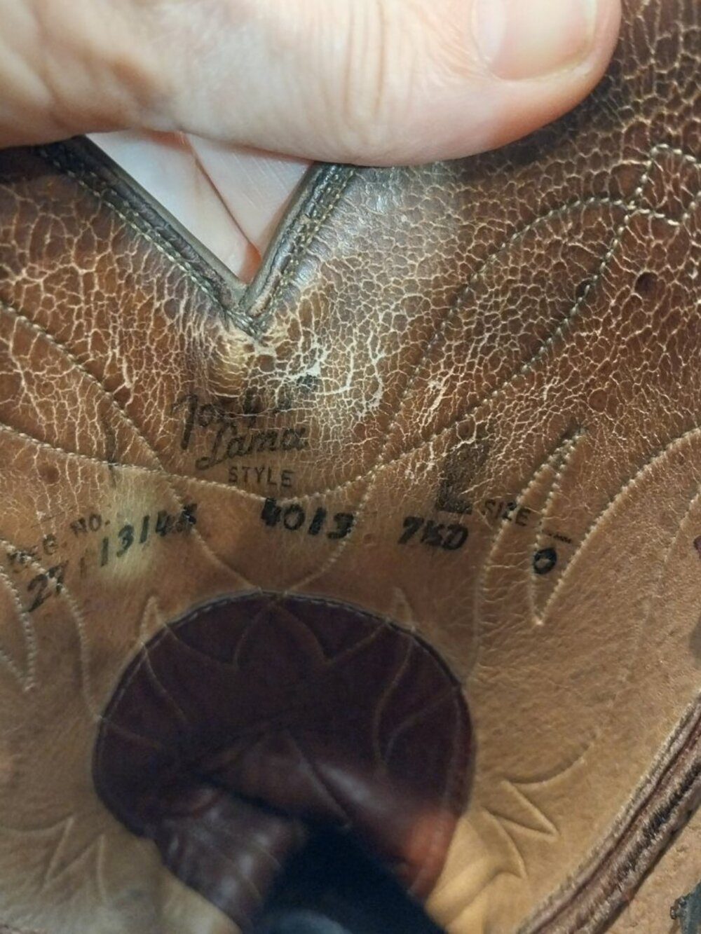 Tony Lama Western Boots Womens 7.5 D Tan Brown Leather Pointy Embroidery Cowgirl - Picture 12 of 15